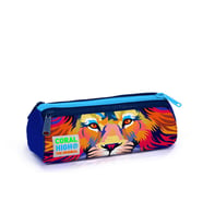Coral High Kids Lacivert Saks Aslan Desenli Üç Bölmeli Kalem Çantası 22041