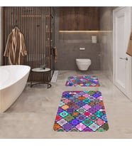 Banyo Halısı Ikili Klozet Takımı Kaymaz Tabanlı Banyo Paspas Takımı (Karışık)