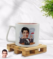 BK Gift Kişiye Özel Baba Godfather Karikatürlü Middle Beyaz Kupa Bardak Model 6