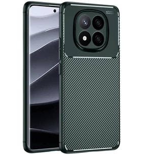 Pilelistore   Xiaomi Redmi Note 14 Pro Plus Kılıf Auto Focus Karbon Kapak - Koyu Yeşil