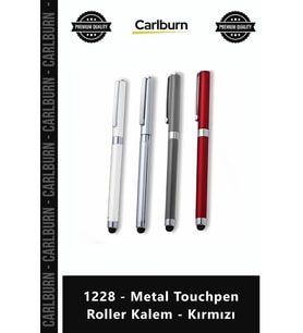 Özel Üretim Promosyon Logolu Kurumsal Lüks Şık Metal 1228 Metal Touchpen Roller Kalem Kırmızı