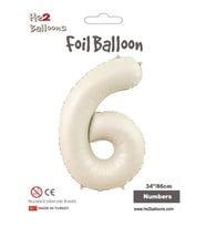 6 Rakam Krem Folyo Balon 34"