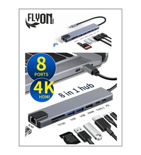 8 In 1 type-c 3.1 4K HDMI Adaptörü ile SD/TF Kart Okuyucu PD Hızlı Şarj için  Ethernet Girişli