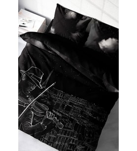 Night City 3d Pamuk Saten Çift Kişilik Nevresim Takımı