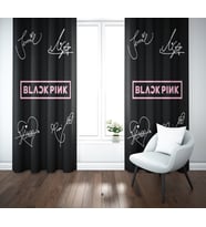 Erays Home Black Pink Tasarımlı Fon Perde