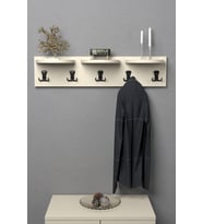Üst Raflı Duvar Askılığı Bej 80 cm