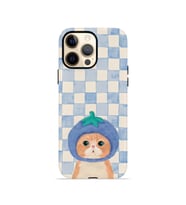 iPhone 12 Pro Vorian Çift Katmanlı Kılıf Blueberry Cat Check