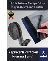 Dayanıklı Polyester Esnek Kendinden Yapışkanlı Pantolon Kumaş Kıvırma Yapıştırma Bandı Şeridi-3 Adet