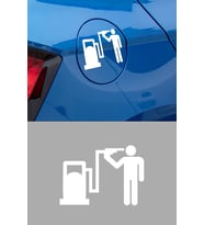 Depo Yakıt Kapağı Oto Sticker Araba Sticker BEyaz Oto Sticker  15cm