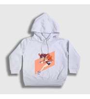 Presmono Unisex Çocuk Beyaz Momo Ayase V2 Anime Dandadan Kapüşonlu Sweatshirt 512281tt