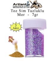 Mor Toz Sim Tuzluklu 7 gr 3 Adet Renkli Toz Sim Epoksi Reçine Okul Etkinlik Dekarasyon Slime