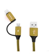 Piranha 2in1 Mikro Usb + Lightning Dual Usb Kablo