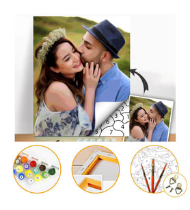 Tale Hobby Kişiye Özel Yapım Sayılarla Boyama Seti Tuvale Gerili 60x75cm