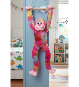 Sevimli Rengarenk Sesli Peluş Maymun Cırtlı Asılabilen Dev Boy Maymun Peluş 90 cm
