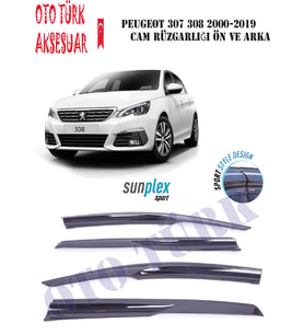 Peugeot 307 2000 Ve Üstü Mugen Cam Rüzgarlığı Ön-Arka (Siyah)