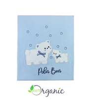 Erkek Bebek Polar Bear Nakışlı 90 X 80 Cm Çift Kat Pamuklu Organik Penye Be