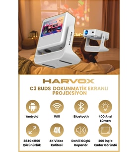 Taşınabilir Ekranlı Projeksiyon Cihazı, Android, WiFi, HDMI, USB destekli
