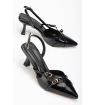 ST-005 Bordo Rugan Günlük 7 cm Topuklu Bayan Ayakkabı