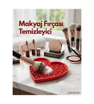 Kalp Figürlü Pratik Fırça Temizleme Standı, Makyaj Temizliği Kolaylık sağlar
