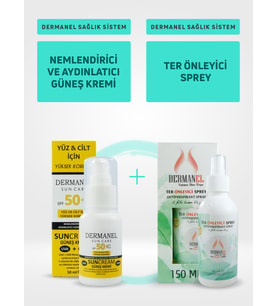 Dermanel Nemlendirici Ve Aydınlatıcı Güneş Kremi+Dermanel Ter Önleyici Sprey