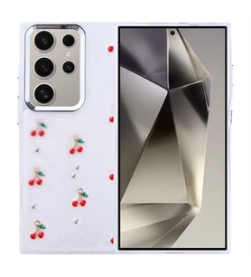 Coverzone Samsung Galaxy S24 Ultra ile uyumlu K?l?f Airbag K�?eli 2mm Kamera �?k?nt? Korumal? Simli ?effaf Bask?l? Z-Kutup Kapak Kiraz