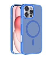 Apple iPhone 16 Pro Max Uyumlu Kılıf M-safe Şarj Özellikli Mat Arka Yüzey Zore Sio Kapak (Mavi)