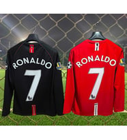 Manchester Unıted Cristiona Ronaldo Uzun Kol 2008 Moscow Ligi Kırmızı/siyah 2li set Yetişkin Forması