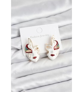 Pirinç Maske Model Kadın Küpe - TJ-BKP11588