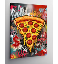 Kanvas Tablo Pizza Ve Grafiti Teması