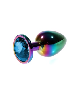 Metal Mavi Taşlı Rainbow Plug Küçük Boy