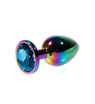 Metal Mavi Taşlı Rainbow  Plug Küçük Boy
