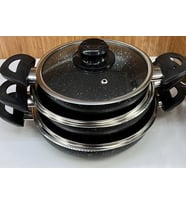 KAPAKLI GRANİT OMLET TAVA SETİ 3 LÜ  ( 18 - 20 -22 Cm )