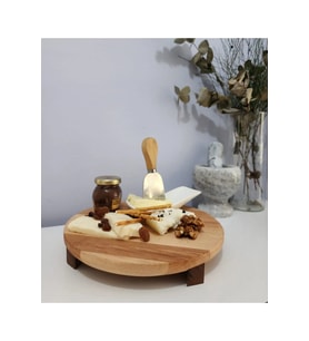 Yuvarlak Ayaklı Sunum Tahtası 26 cm