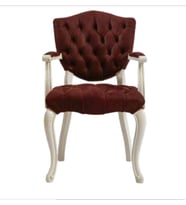 Sandalye 19771 Zus 2145 Kapiton Model Kolçak Beyaz Babyface Bordo Kumaş El Yapım