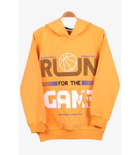 Breeze Erkek Çocuk Sweatshirt Basketbol Temalı 8-14 Yaş, Hardal Sarı