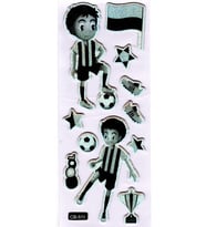 Sticker Kabartmalı Sticker Defter Planlayıcı Etiket (cb511) 16x7 cm- Siyah Beyaz Futbol