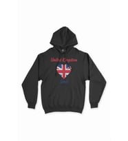 Leeds İngiltere Bayraklı Kalpli Siyah Sweatshirt Hoodie