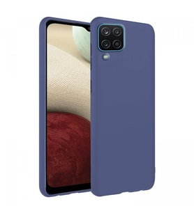 Samsung Galaxy A12 İnce Mat Silikon Kılıf Lacivert