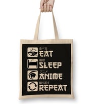 Eat Sleep Anime Repeat 01 Bez Çanta Uzun Saplı
