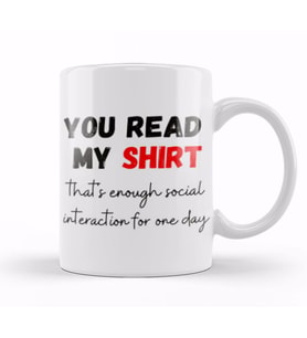 Sarcastic Funny Gift you read my   Sarcastic Funny Kupa Bardak Porselen