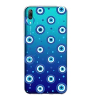 PrintiFy Huawei Y7 Pro 2019 ile Uyumlu 1mm Slim Fit Nazar Boncuğu 1 Baskılı Şeffaf  Kılıf