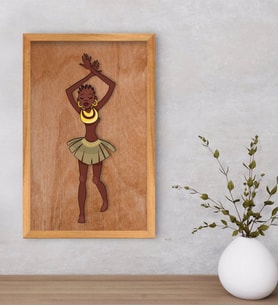 BK Home African Woman Dekoratif Retro Ahşap Tablo-1