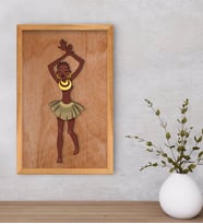 BK Home African Woman Dekoratif Retro Ahşap Tablo-1