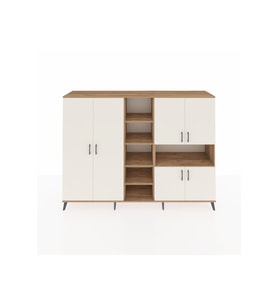 Hyperion Dolap 13 Raflı 6 Kapaklı 220x44x163 Çam-Aytaşı/Çam