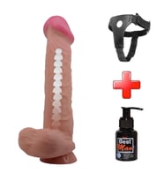 OdinsShop Belden Bağlamalı 26 cm Kıkırdak Yapılı Çift Katmanlı Gerçekçi Dildo Penis