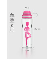 Renga Ege Yazı Desenli 750 ml Tritan Matara 912067 Füme (Fuşya)