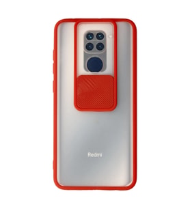 Xiaomi Redmi Note 9 Kılıf Palm Buzlu Kamera Sürgülü Silikon - Kırmızı