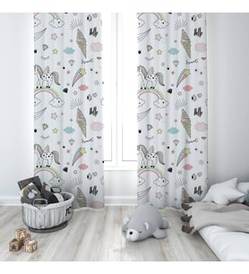 Çocuk Odası Dijital Baskılı 135x260cm Tek Kanat Fon Perde Model 00101