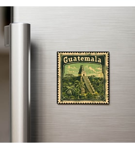 Guatemala Guatemala - Posta Pulu Temalı Ülke - Baskılı Buzdolap Magneti Kare - 9x9 cm