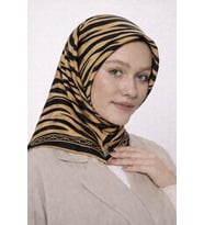 Kristal Eşarp - 06102 (Siyah-Gold)